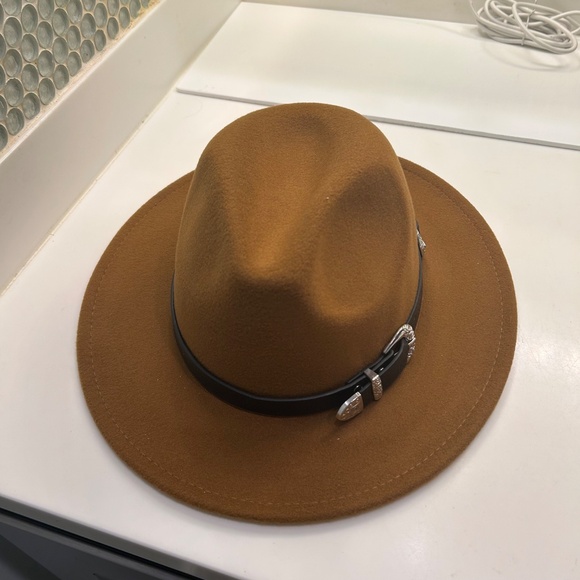 Women's Time and Tru Hat One Size Adjustable Fedora Soft Felt Wide Brim - Picture 6 of 7